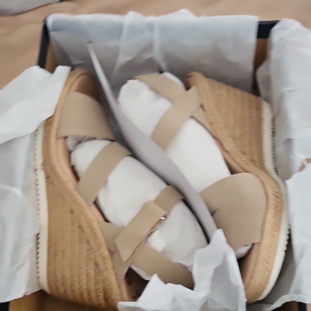 Beige Wedge Sandals